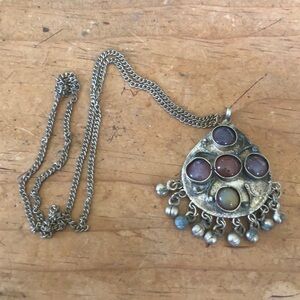 Brass necklace with beads